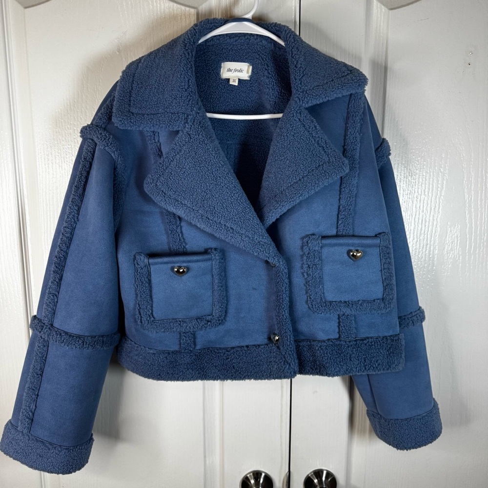The Frolic Faux Shearling Heart Button Detail Jacket - Picture 2 of 7